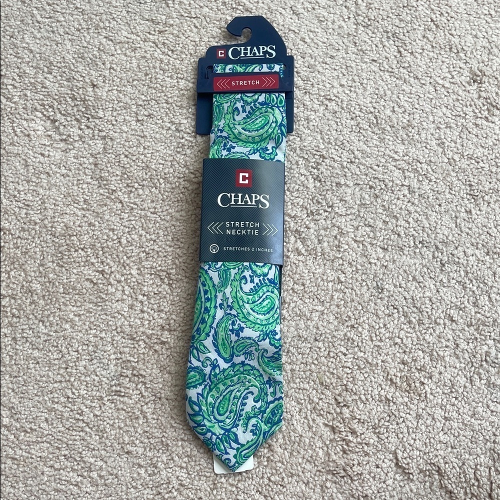 NWT Chaps Blue and Green Sully Paisley Necktie - Picture 1 of 3